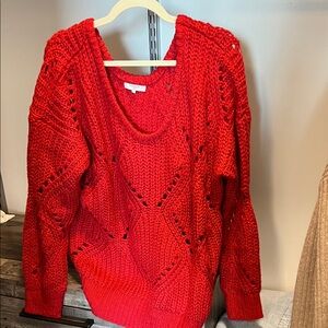 FRNCH Vibrant Red Crew Neck Sweater